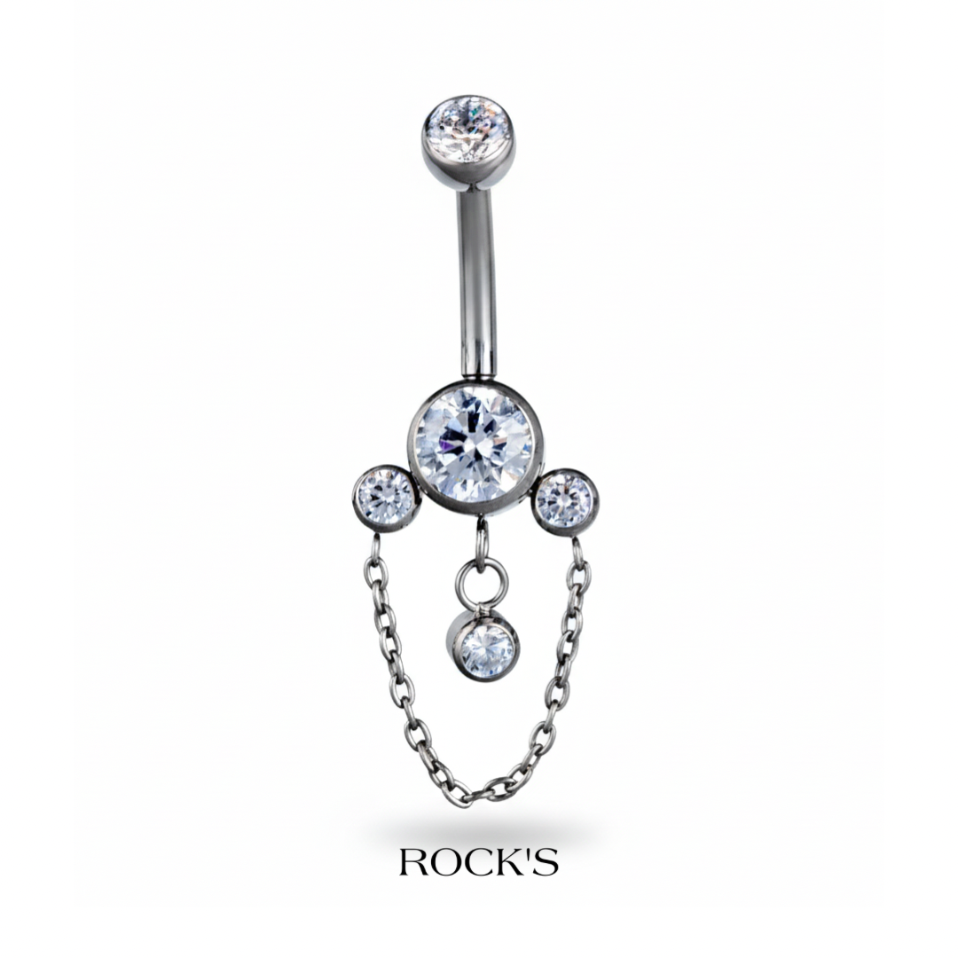 Trinity Chain Titanyum Göbek Piercing