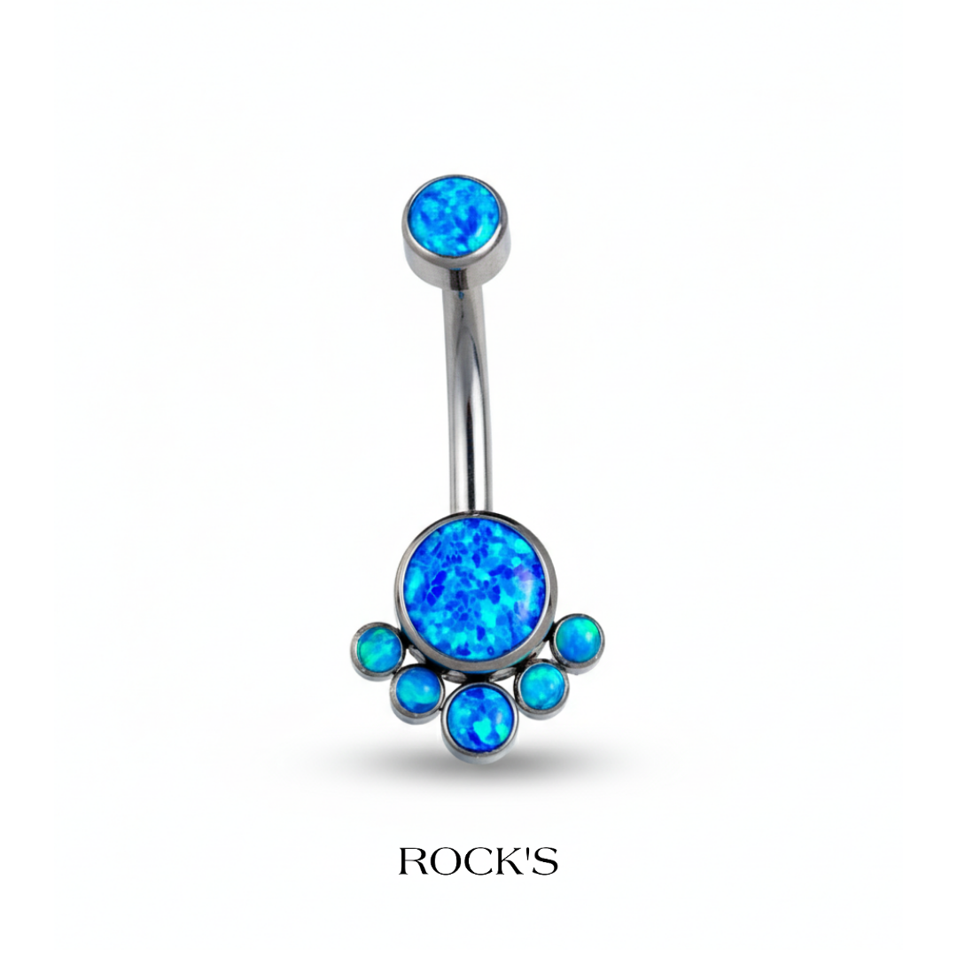 Azure Opal Titanyum Göbek Piercing
