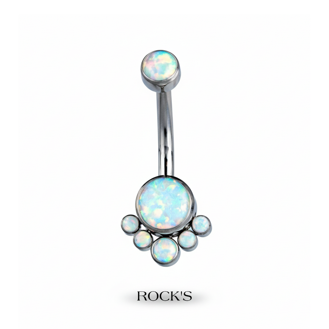 Azure Opal Titanyum Göbek Piercing