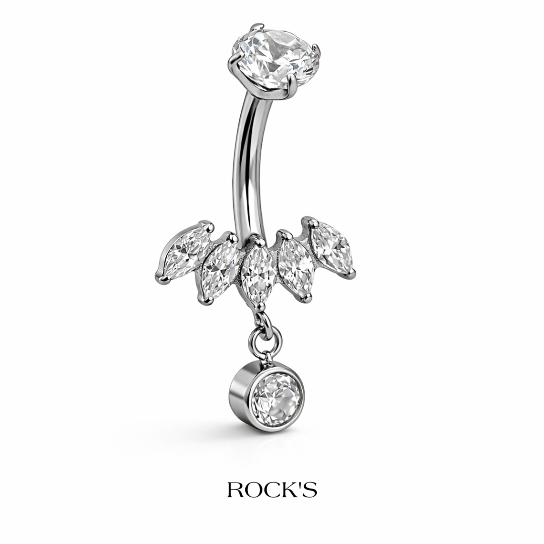 Violetta Sallantılı Titanyum Göbek Piercing